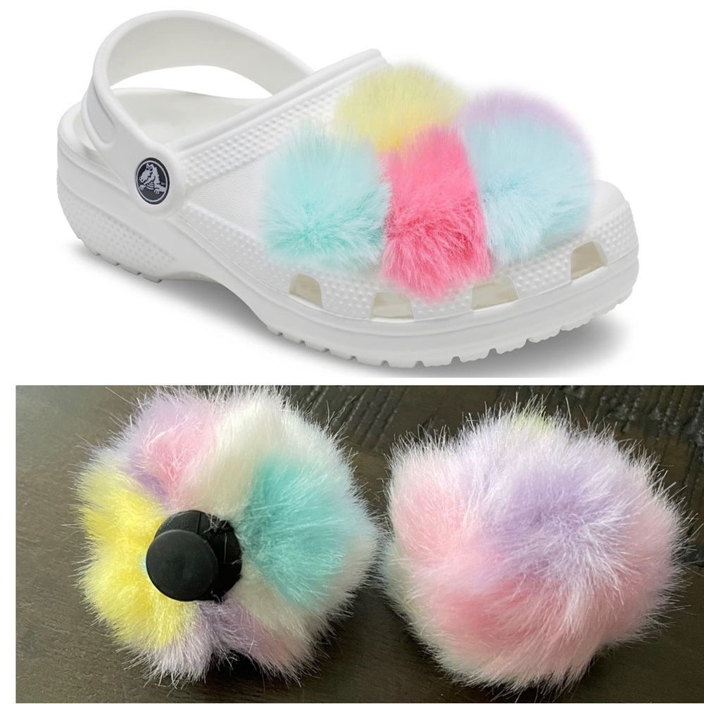 *NWOT* Crocs Charms Pom Poms Shoes Accessory